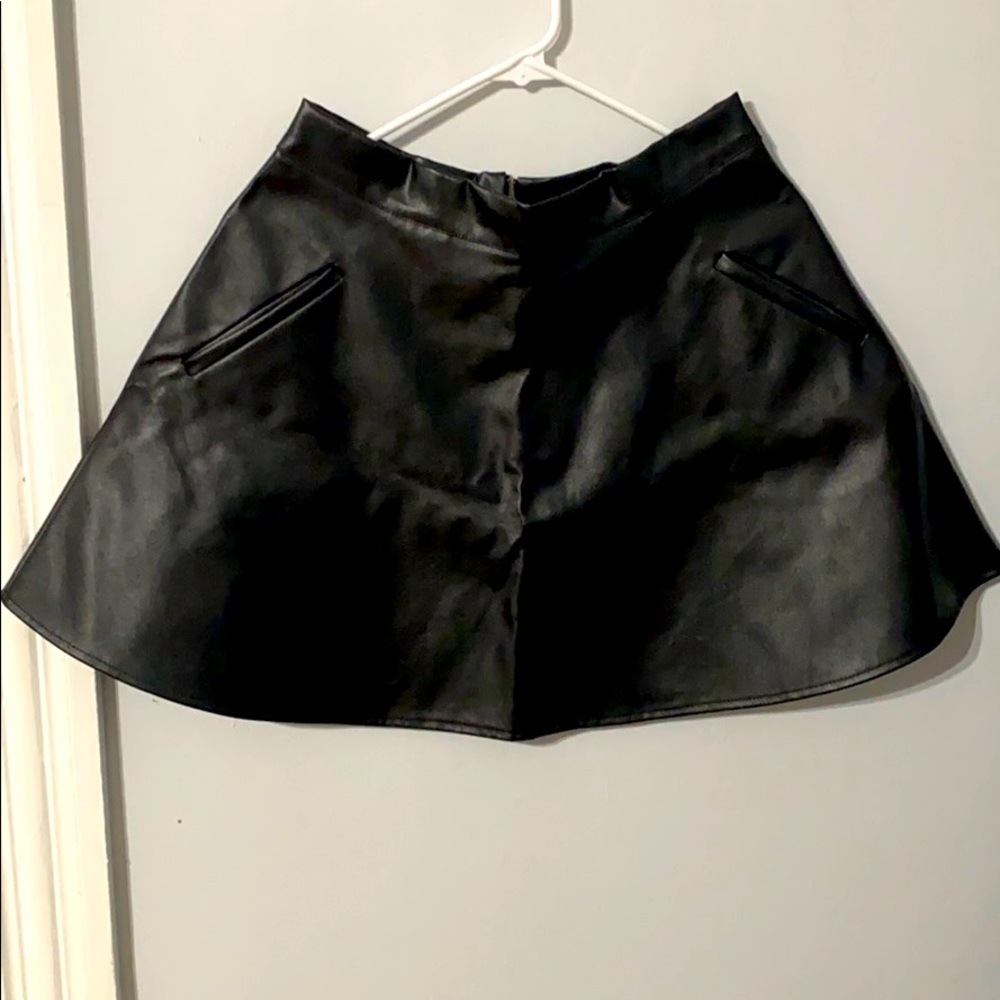 Black pleather skirt.
